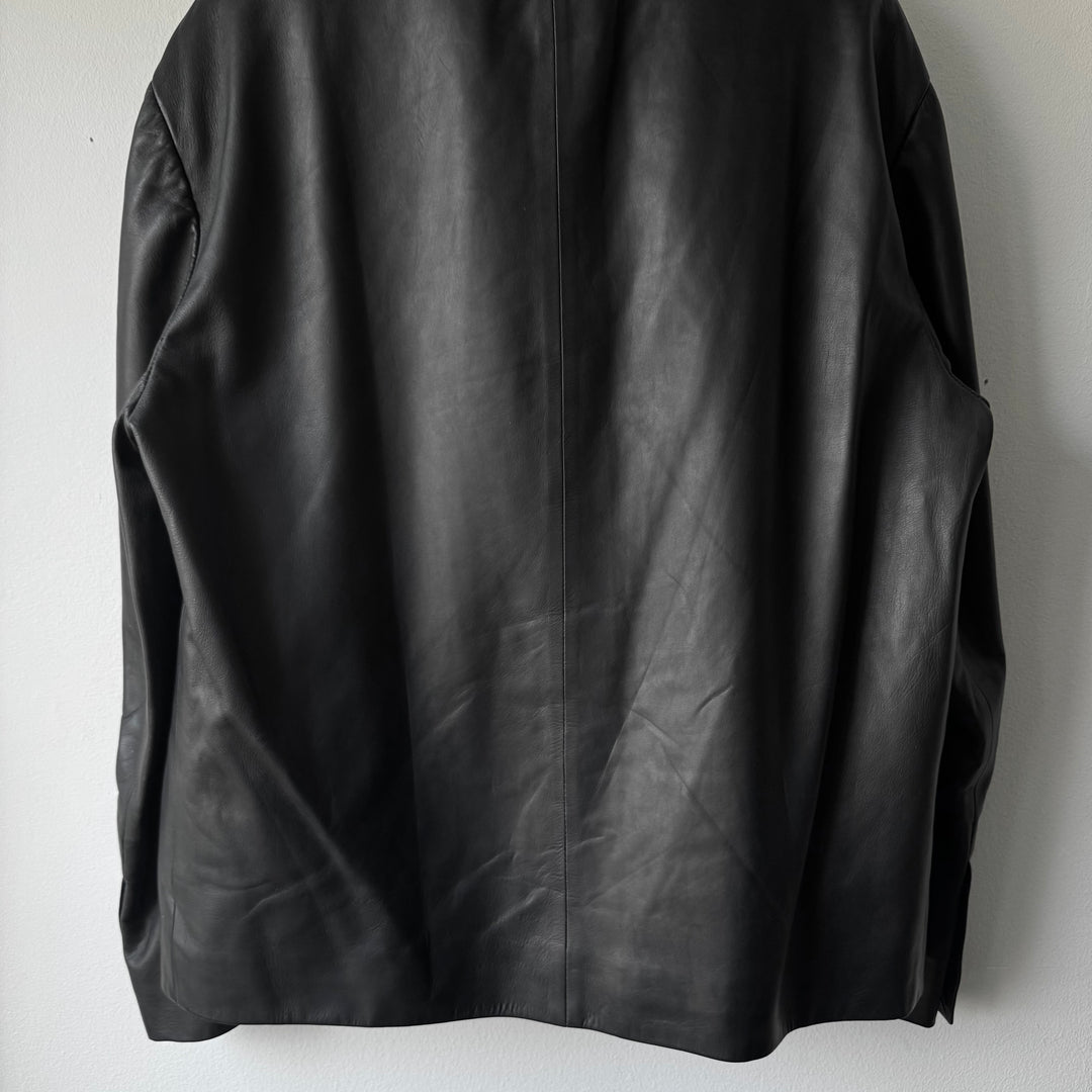 Prada SS1999 Navy Lamb Nappa Leather Zip-Up Blouson Jacket