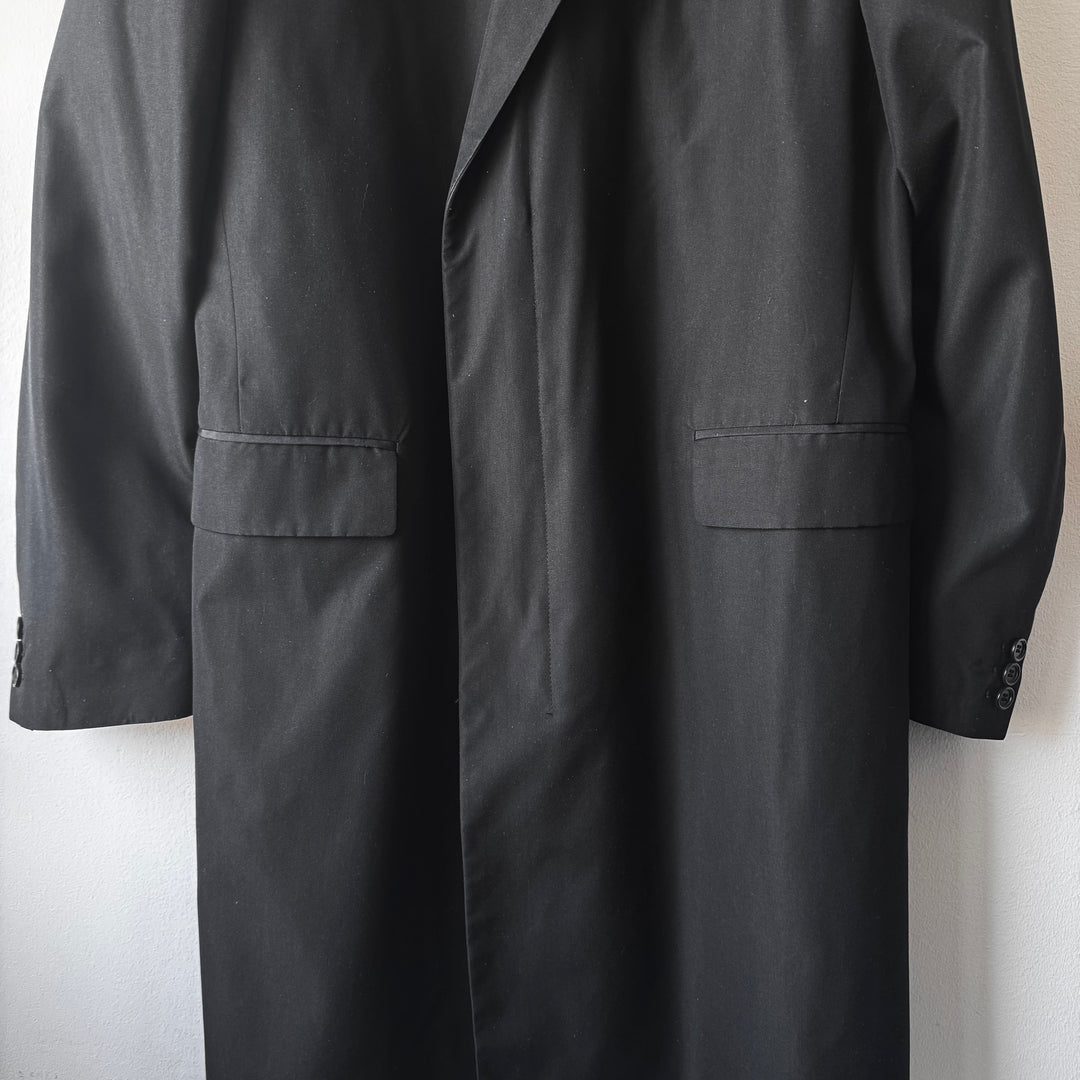 Helmut Lang 1990’s Black Silk Button-up Overcoat