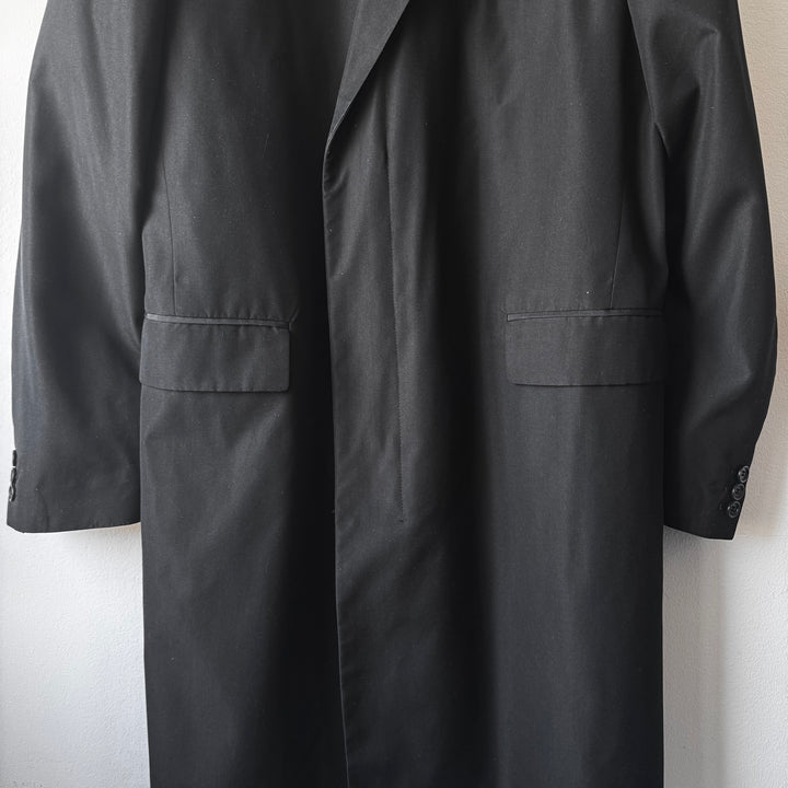 Helmut Lang 1990’s Black Silk Button-up Overcoat