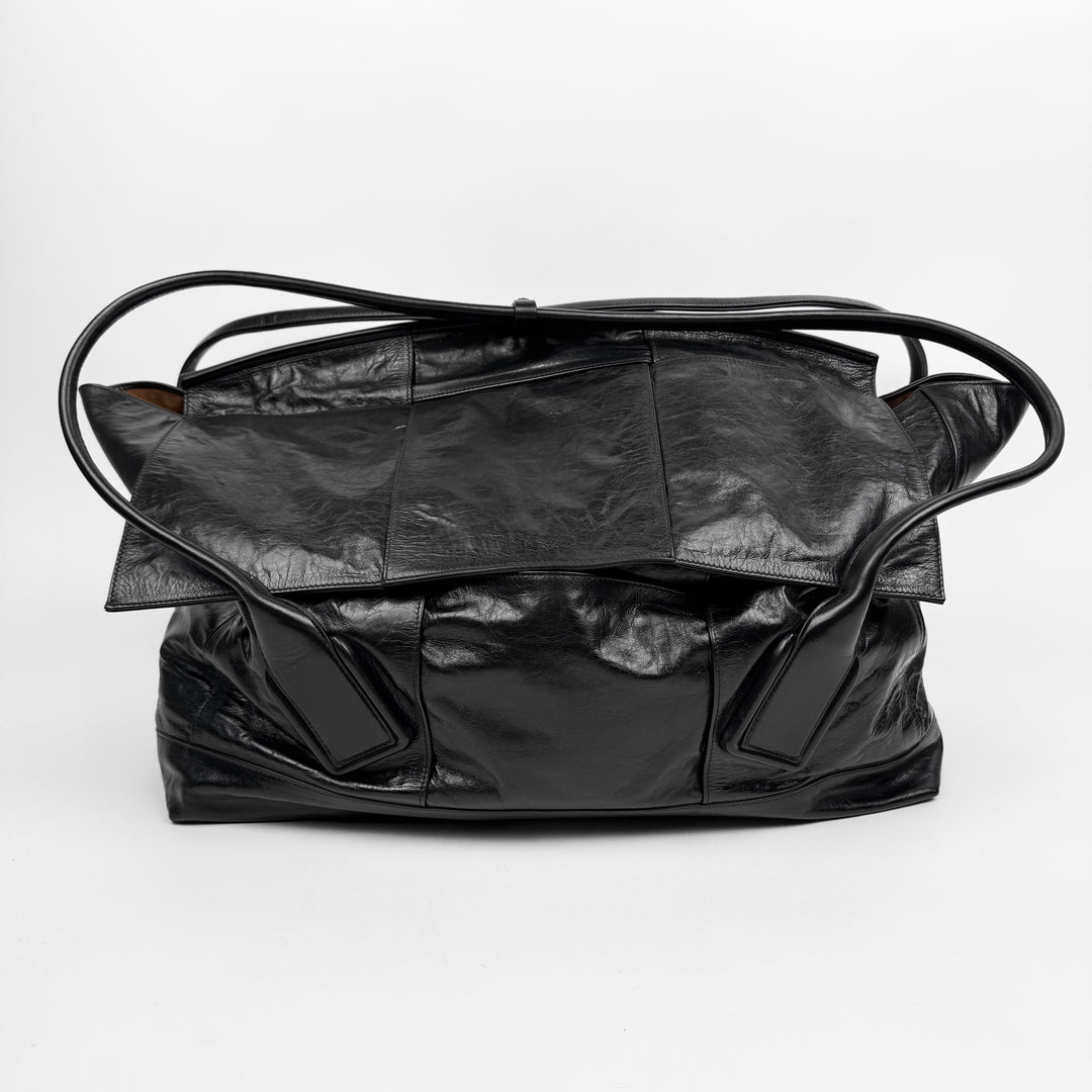 Bottega Venetta 2020 Black Arco Maxi Intrecciato Slouch Tote Weekender Bag
