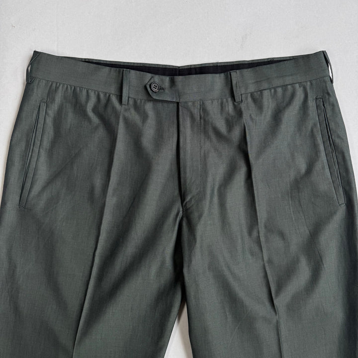 Prada SS1999 Green Wide Leg Pleated Pants