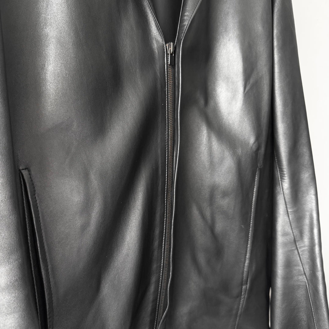 Calvin Klein Collection 2000’s Black Cropped Lamb Leather Jacket