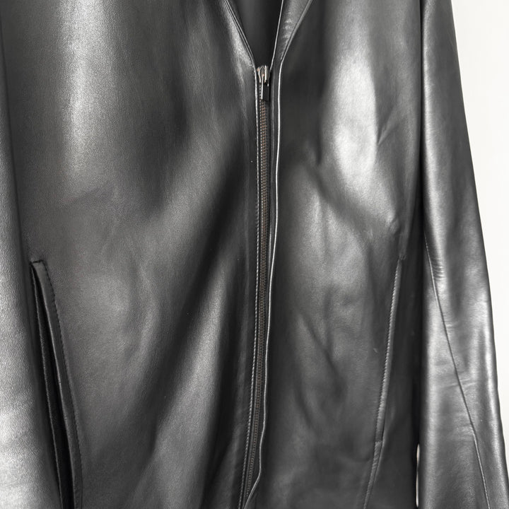 Calvin Klein Collection 2000’s Black Cropped Lamb Leather Jacket