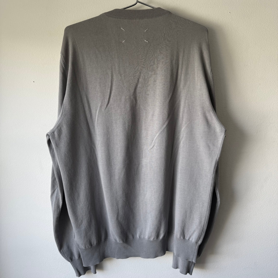 SS2018 Maison Margiela Gray Cotton Pullover Elbow Patch Knit Sweater