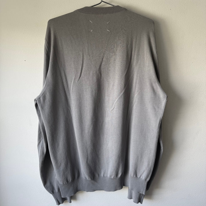 SS2018 Maison Margiela Gray Cotton Pullover Elbow Patch Knit Sweater