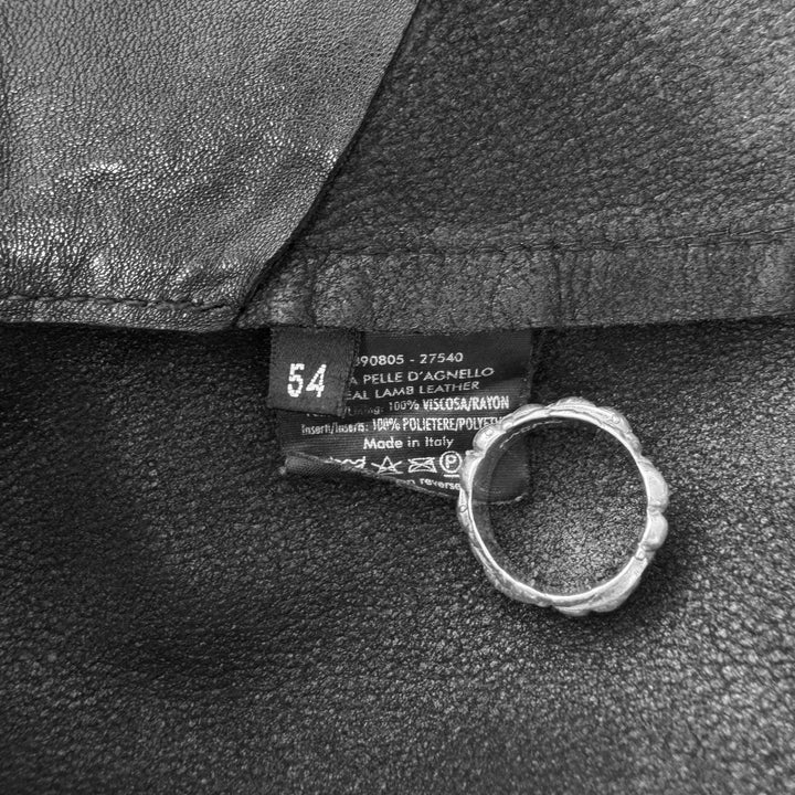 Gucci By Tom Ford FW2000 Black Spiral Lamb Leather Café Racer Jacket