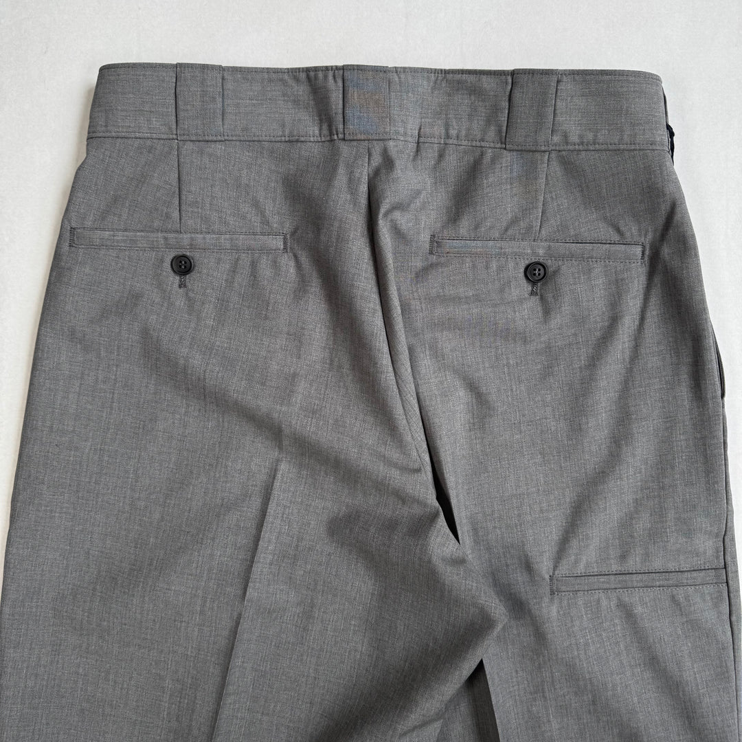 Prada 2024 Main-Line Light Gray Wide Fine Wool Pants