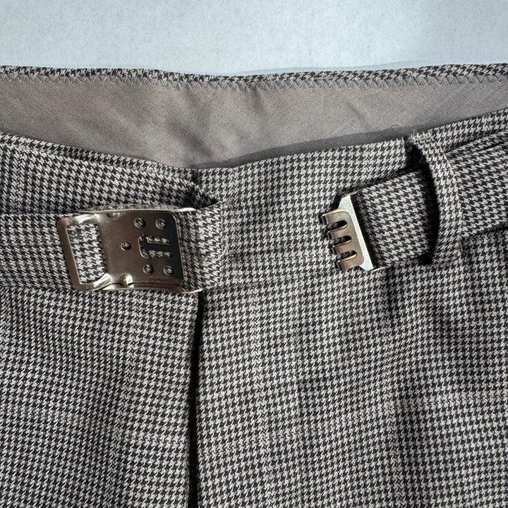 AW2000 Martin Margiela Checkered Gray Wide Leg Pleated Suit Pants