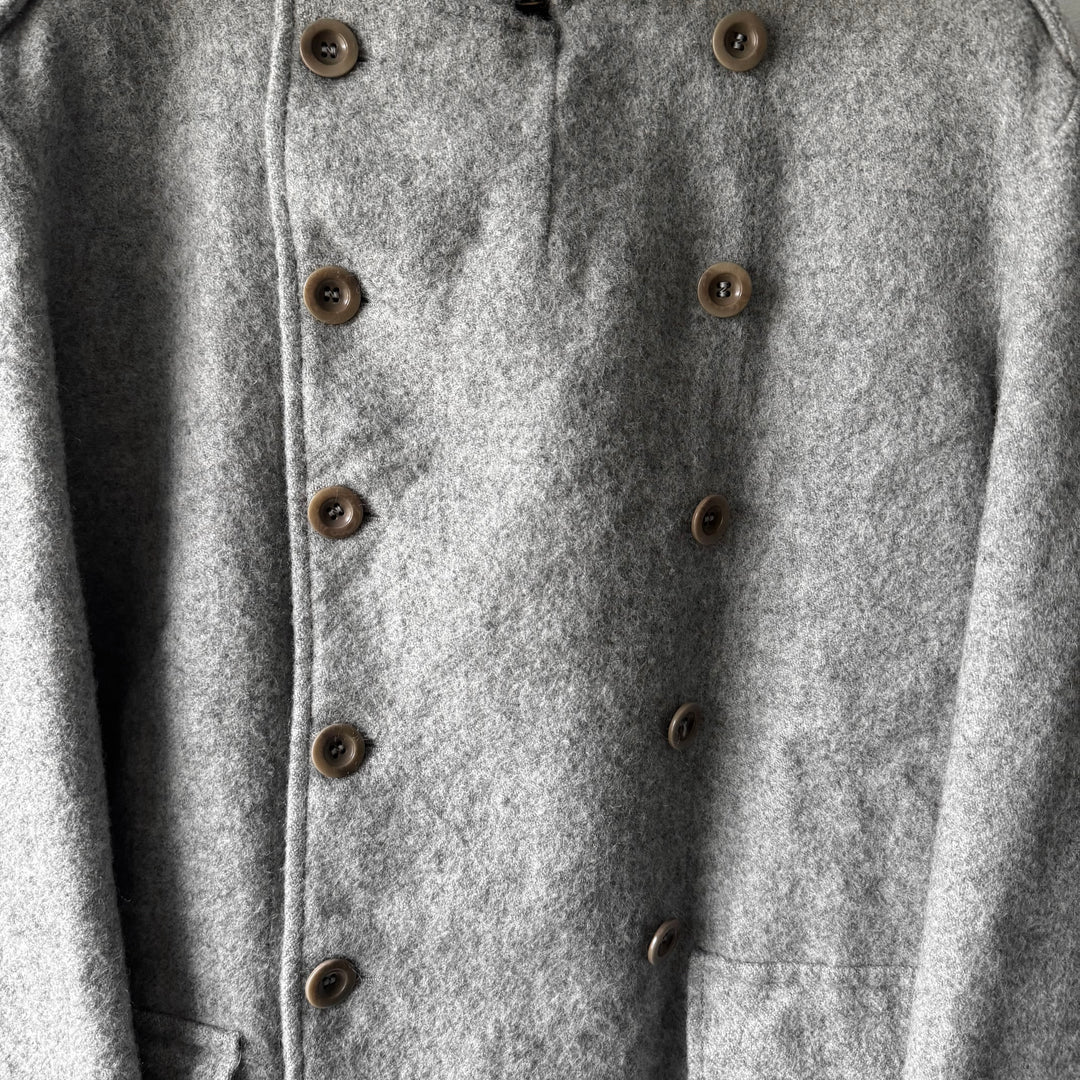Miu Miu 2000’s Gray Wool Military Double Breasted Overcoat
