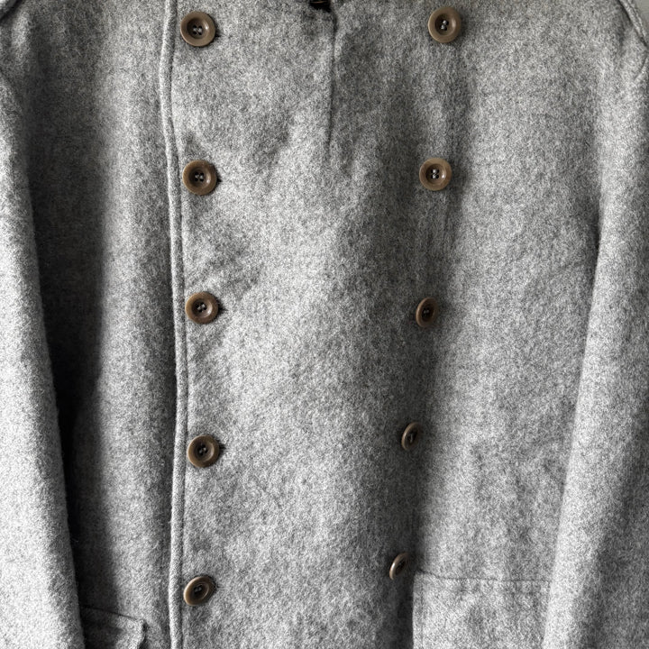 Miu Miu 2000’s Gray Wool Military Double Breasted Overcoat