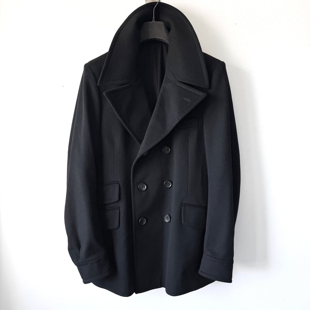 Gucci By Tom Ford FW2003 Black Double Breasted Wool Peacoat