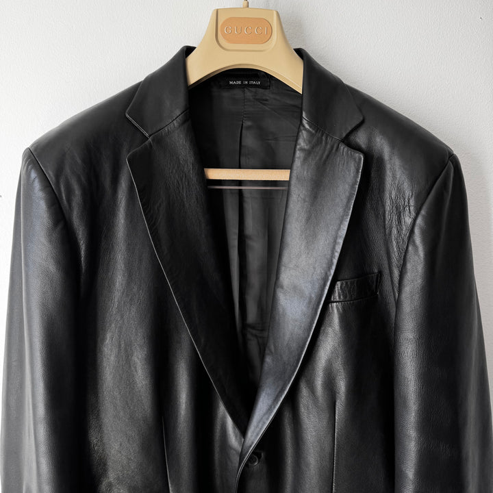 Gucci By Tom Ford SS1998 Black Lamb Leather Blazer Jacket