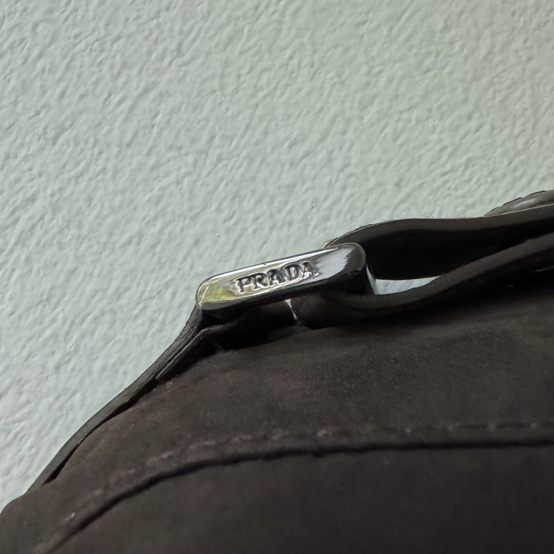 Prada SS2007 Brown Nubuck Leather Bomber Jacket