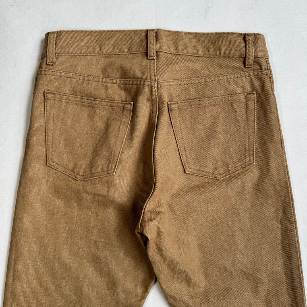 Helmut Lang 2000 Caramel Brown Classic Cut Raw Denim