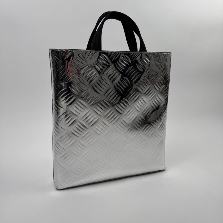 Prada FW2023 Silver Leather Tote Bag