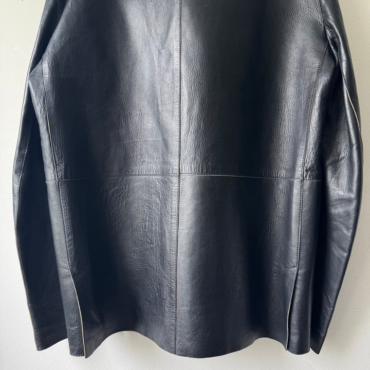 Prada 1990’s Button Up Contrast Leather Jacket