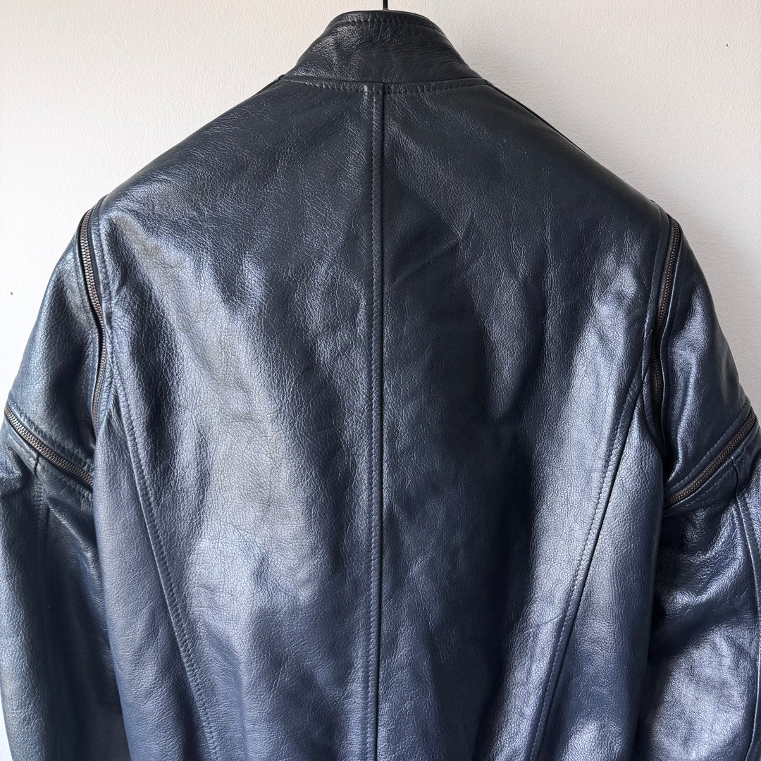 SS2007 Martin Margiela Petrol Multi-Zip Detachable Bomber Leather Jacket