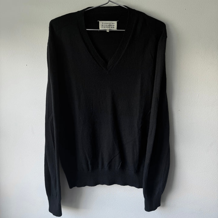 SS2017 Maison Margiela Black Cashmere V-Neck Pullover Knit Sweater