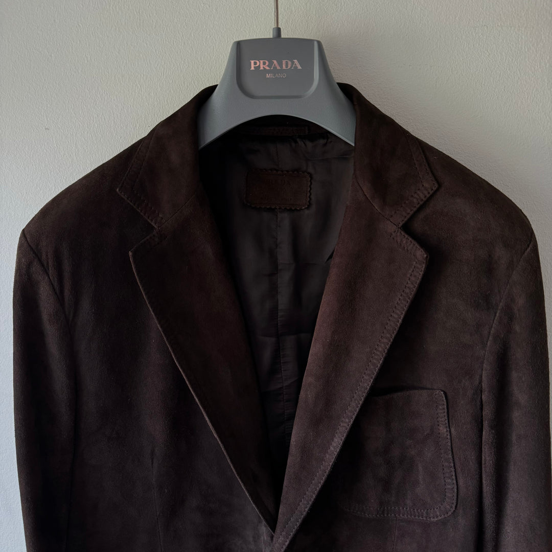 Prada SS2002 Mainline Dark Brown Suede Blazer