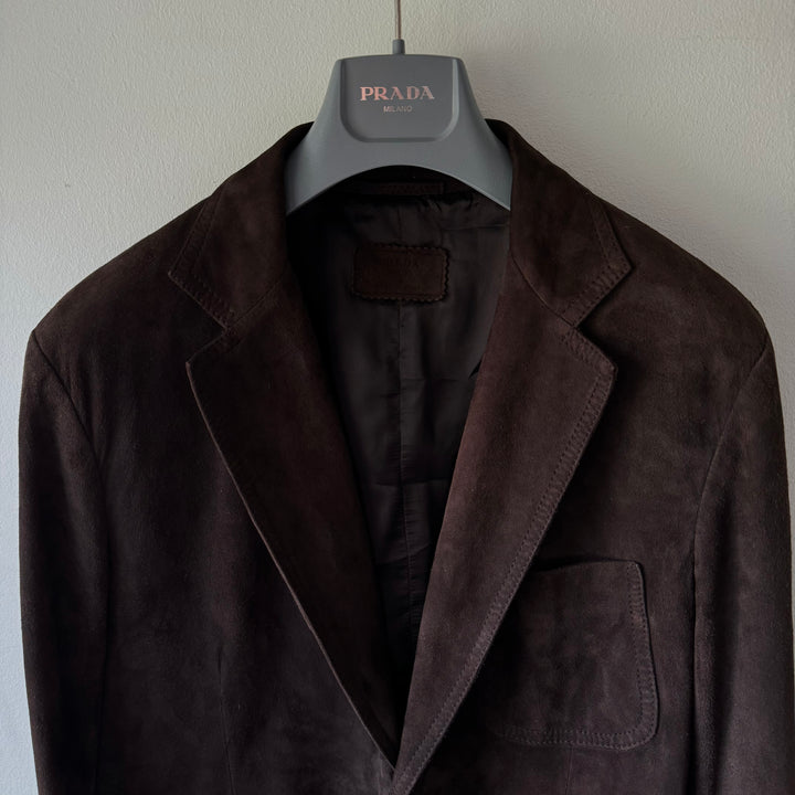 Prada SS2002 Mainline Dark Brown Suede Blazer