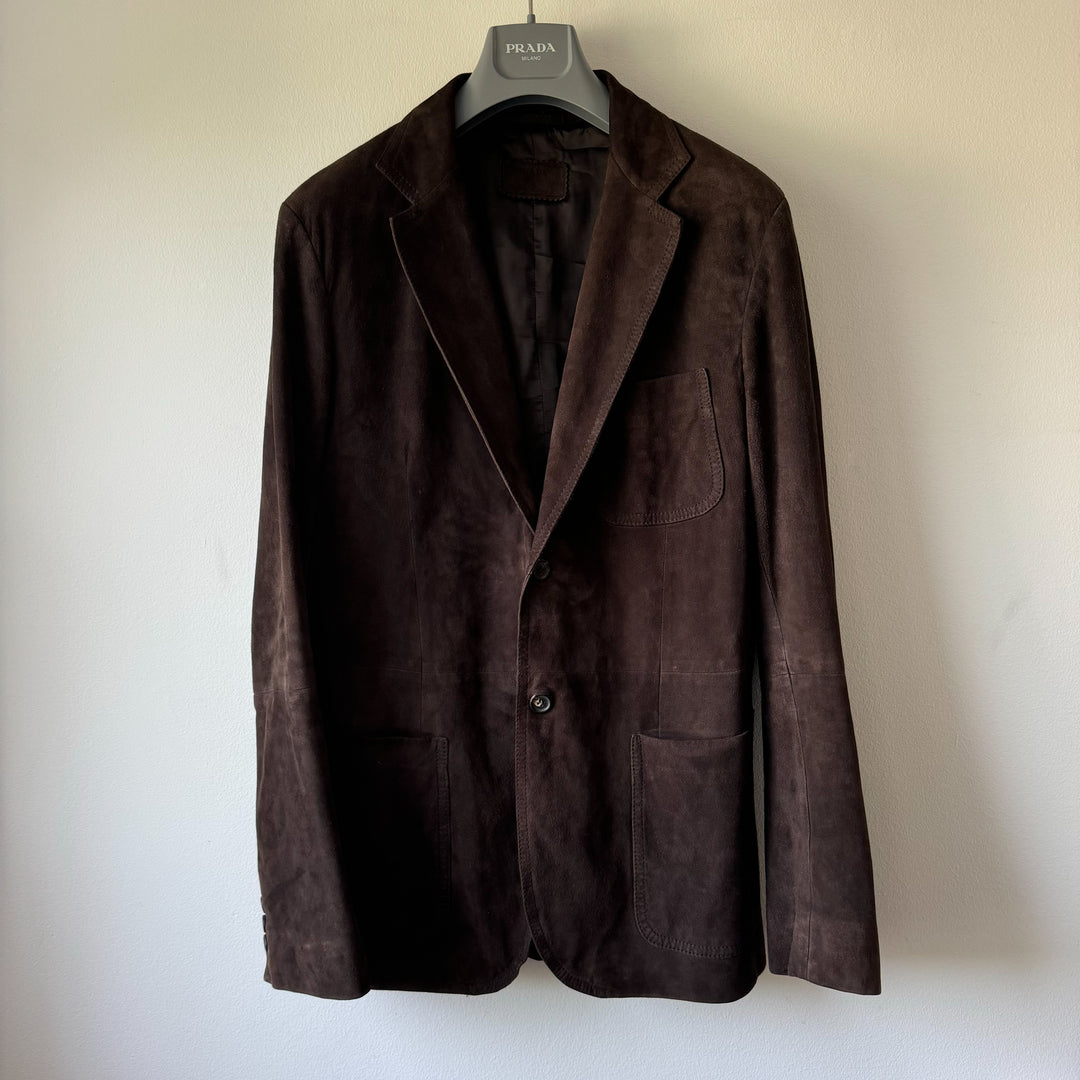 Prada SS2002 Mainline Dark Brown Suede Blazer