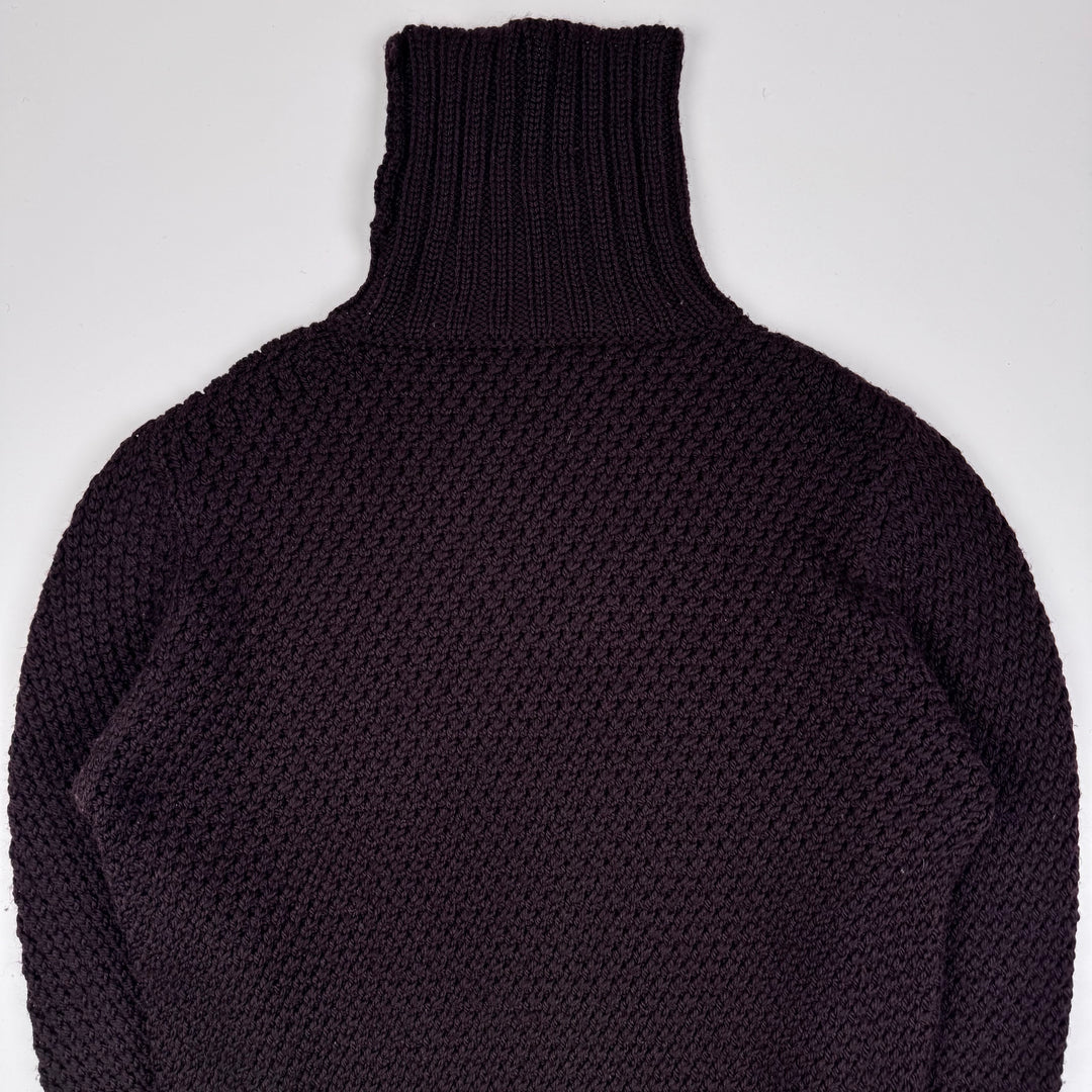 Gucci By Tom Ford Brown Chunky Wool Knit Turtleneck Sweater