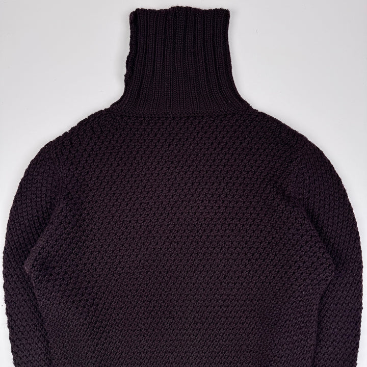 Gucci By Tom Ford Brown Chunky Wool Knit Turtleneck Sweater