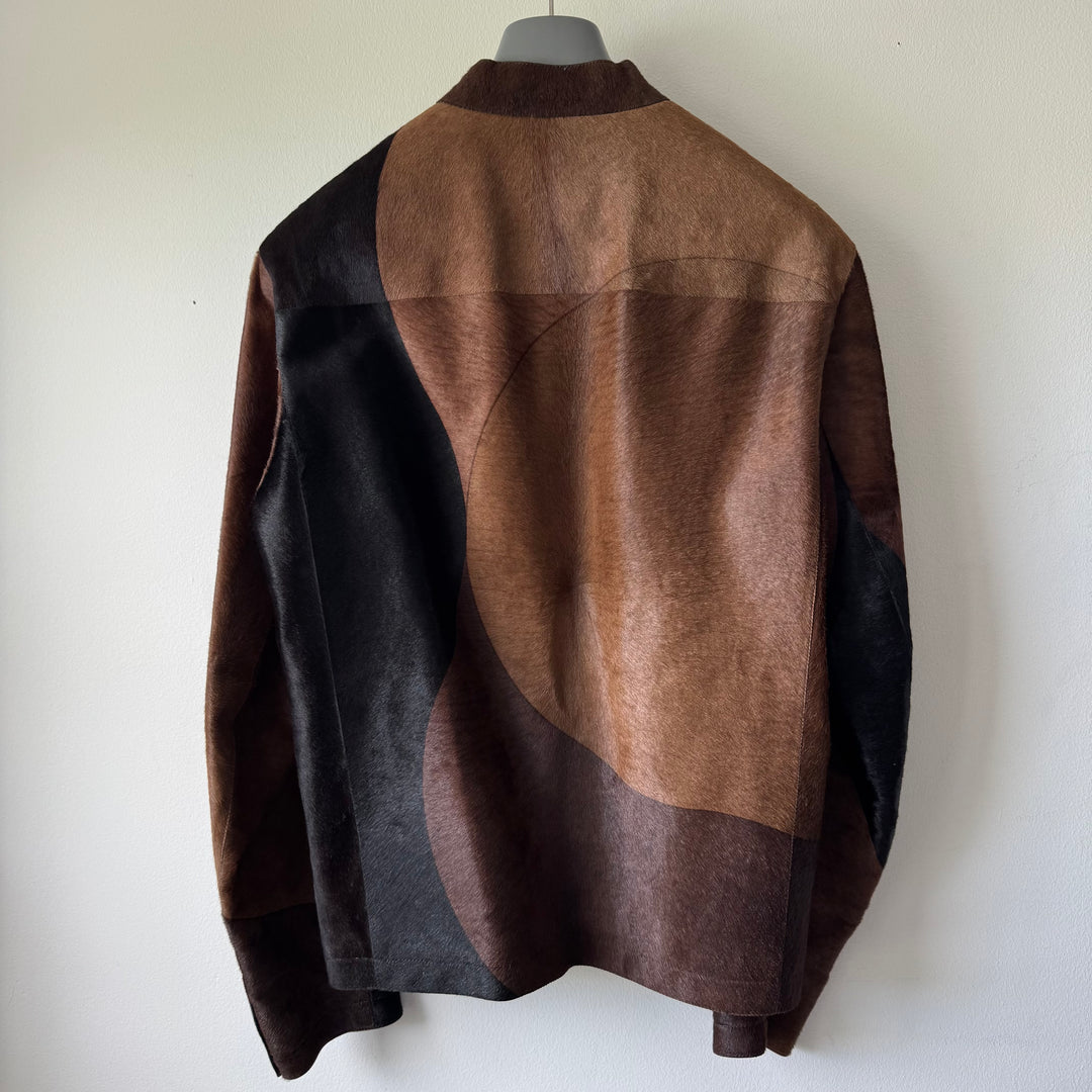 Hermes FW2015 Runway Sample Hair-On-Hide Calf Leather Moto Jacket
