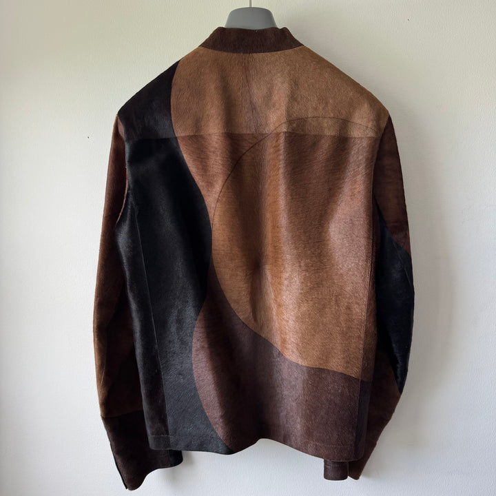 Hermes FW2015 Runway Sample Hair-On-Hide Calf Leather Moto Jacket