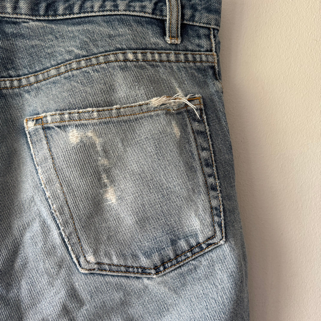 Helmut Lang 1998 Distressed Trashed Denim Jeans
