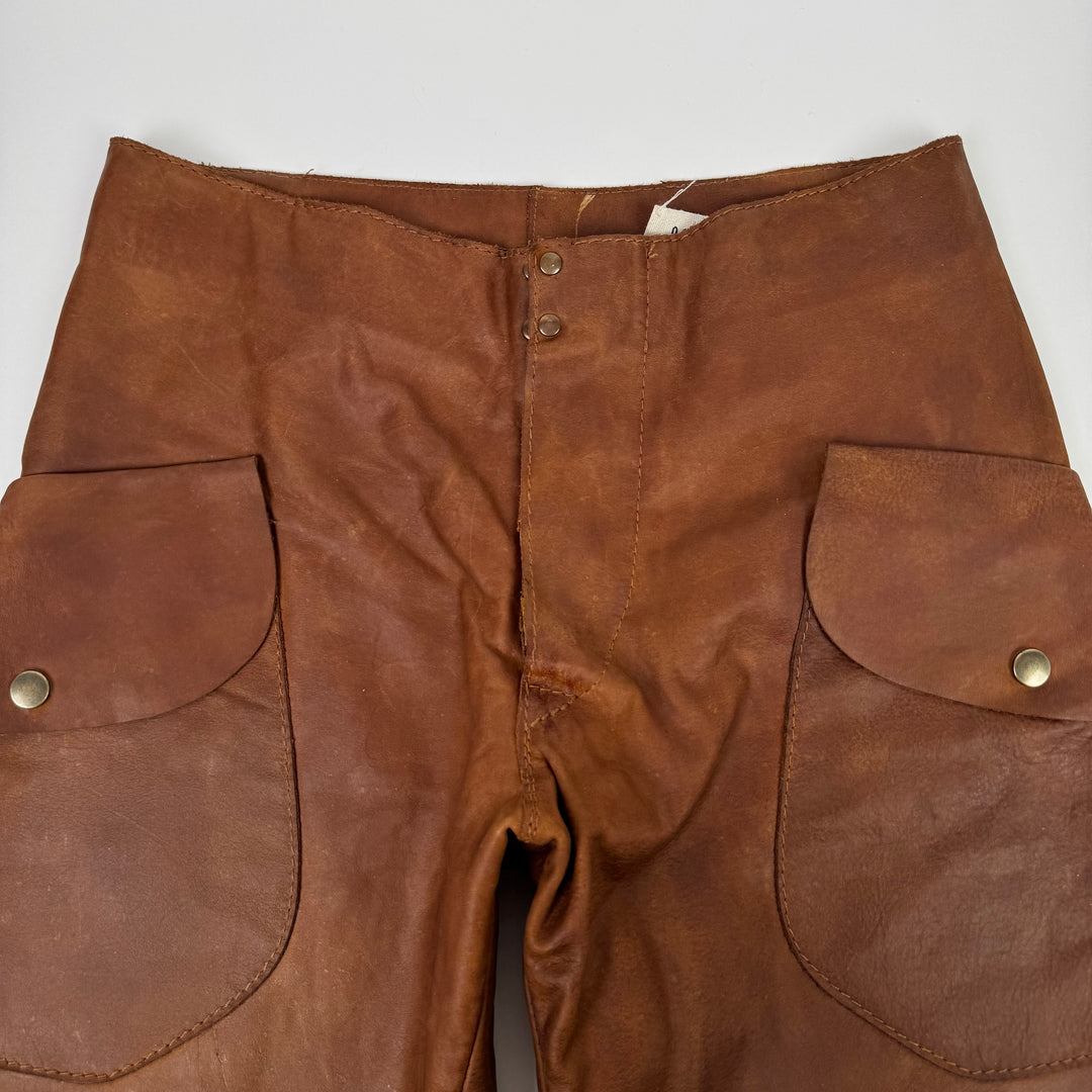 AW2001 Martin Margiela Raw Cowhide Brown Leather McQueen Cargo Pants