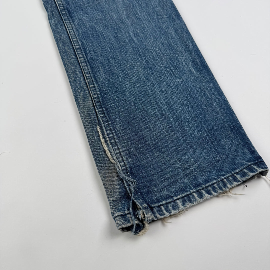 Helmut Lang 1998 Faded Distressed Straight Raw Denim Jeans