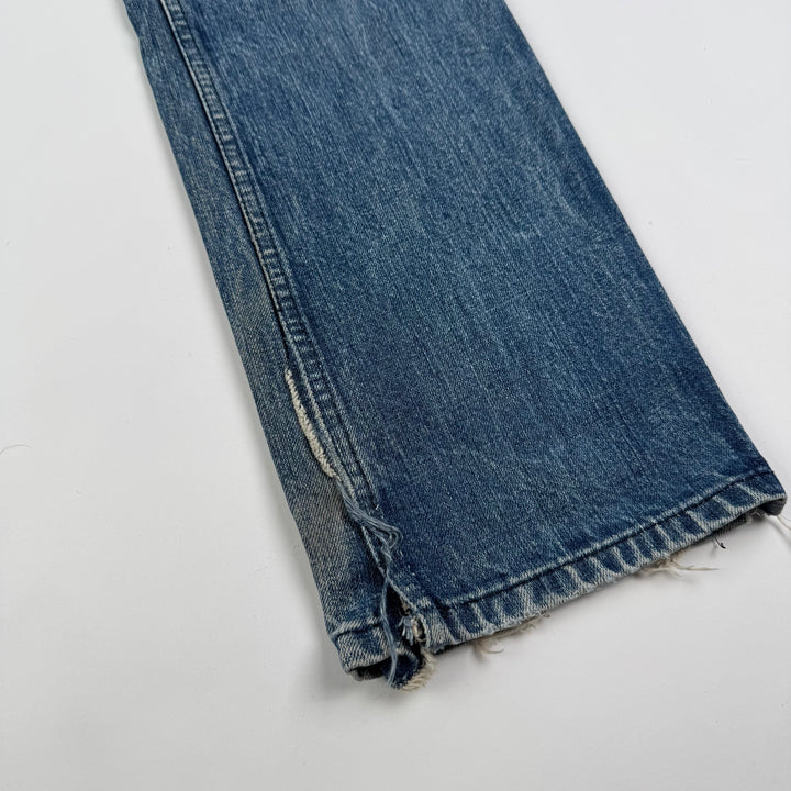 Helmut Lang 1998 Faded Distressed Straight Raw Denim Jeans