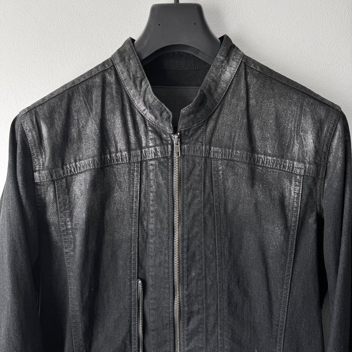 LGB Black Cotton Waxed Denim Back-Zip Jacket