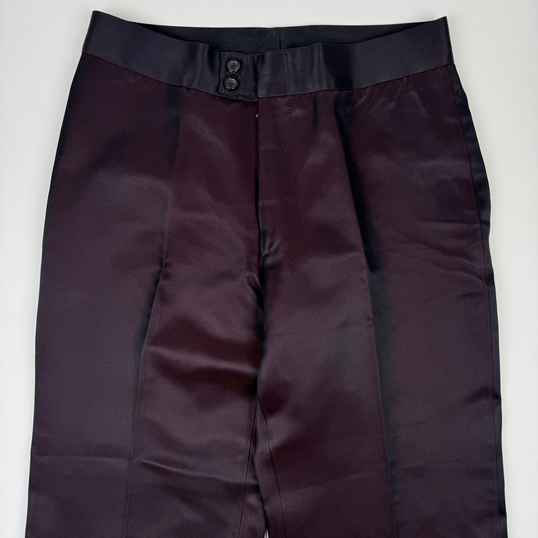 Gucci By Tom Ford SS1998 Red/Black Iridescent Silk Wide Relaxed Suit Trousers