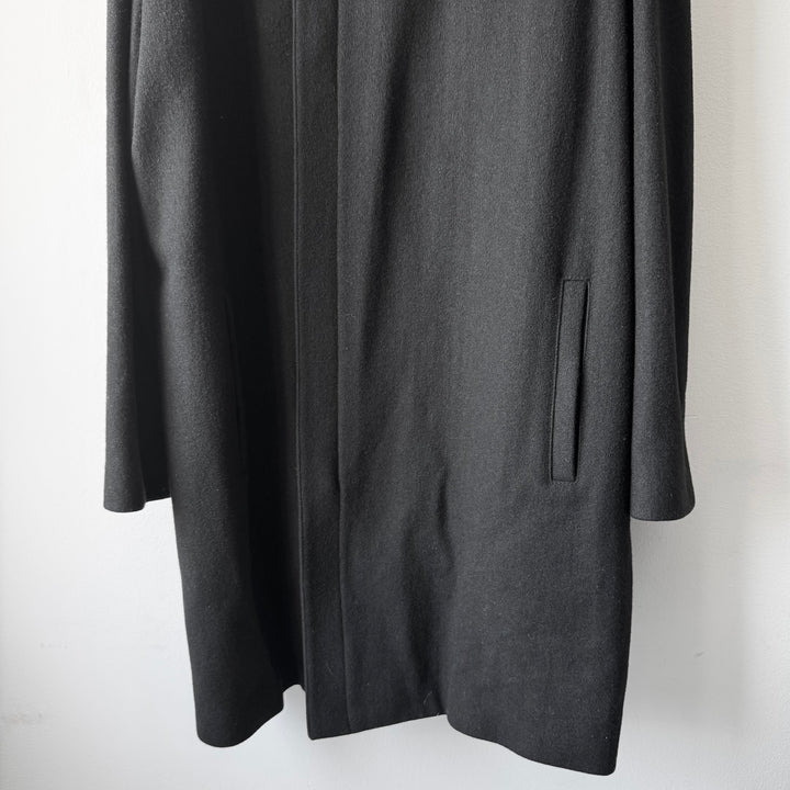 Prada FW1998 Black Asymmetrical Funnel Neck Wool Coat