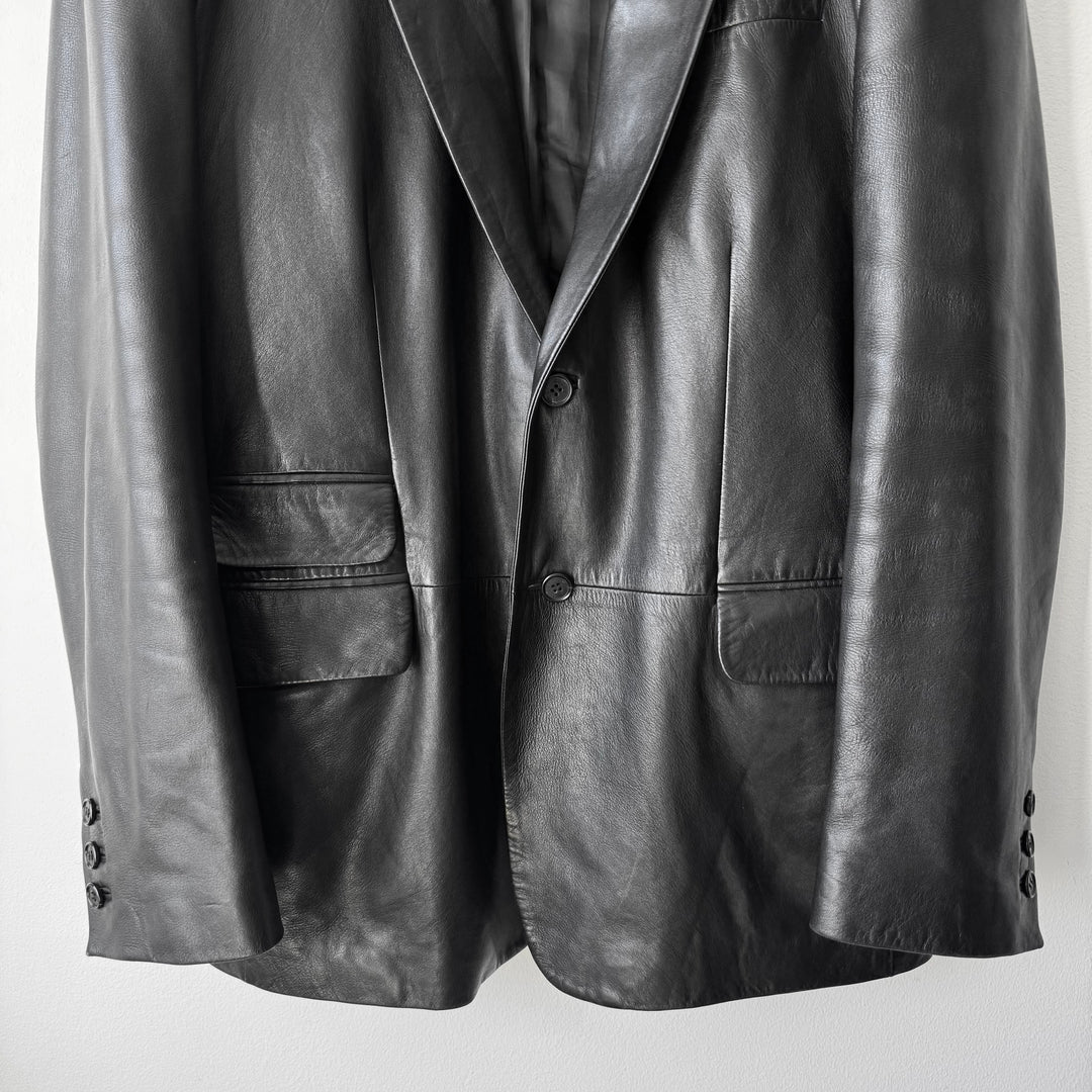 Gucci By Tom Ford SS1998 Black Lamb Leather Blazer Jacket