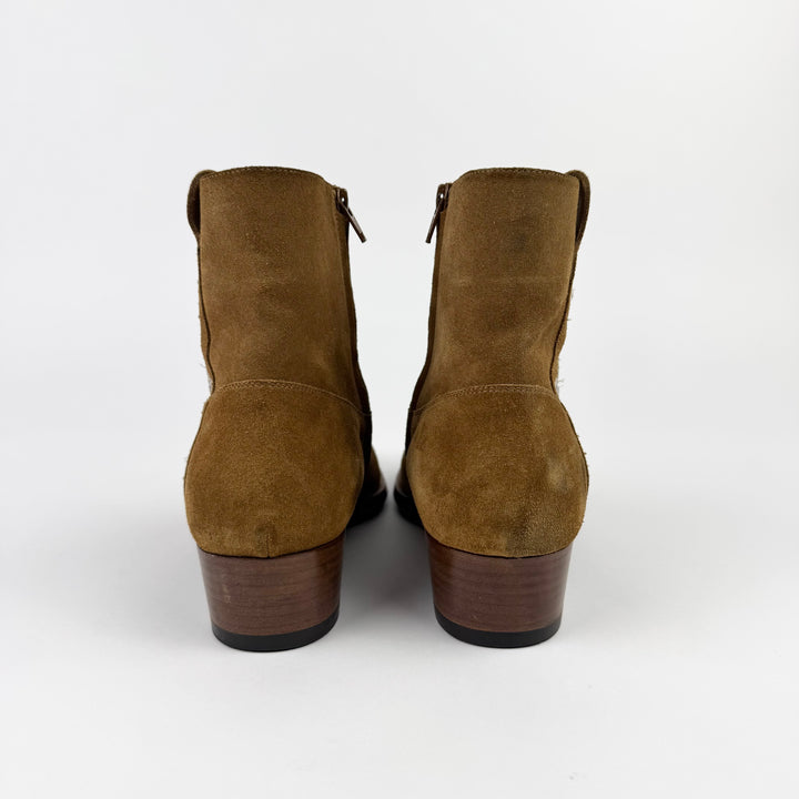 Saint Laurent SS2015 Psych Rock Brown Suede Star Wyatt Boots