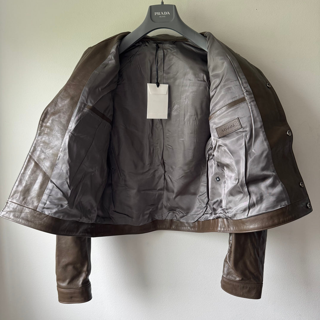 Lemaire Cropped Glazed Cow Leather Blouson Jacket