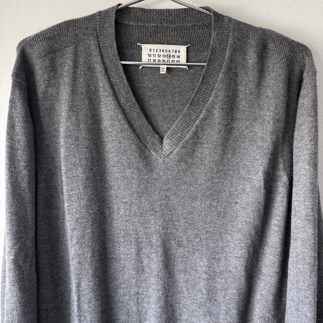 SS2017 Maison Margiela Gray Cashmere V-Neck Pullover Knit Sweater