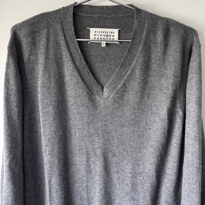 SS2017 Maison Margiela Gray Cashmere V-Neck Pullover Knit Sweater