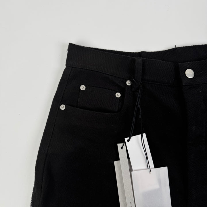 Rick Owens FW2024 Black Heavy Cotton Twill Bolan Banana Bootcut Pants