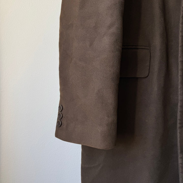 Helmut Lang 1990’s Brown Moleskin Button-Up Overcoat