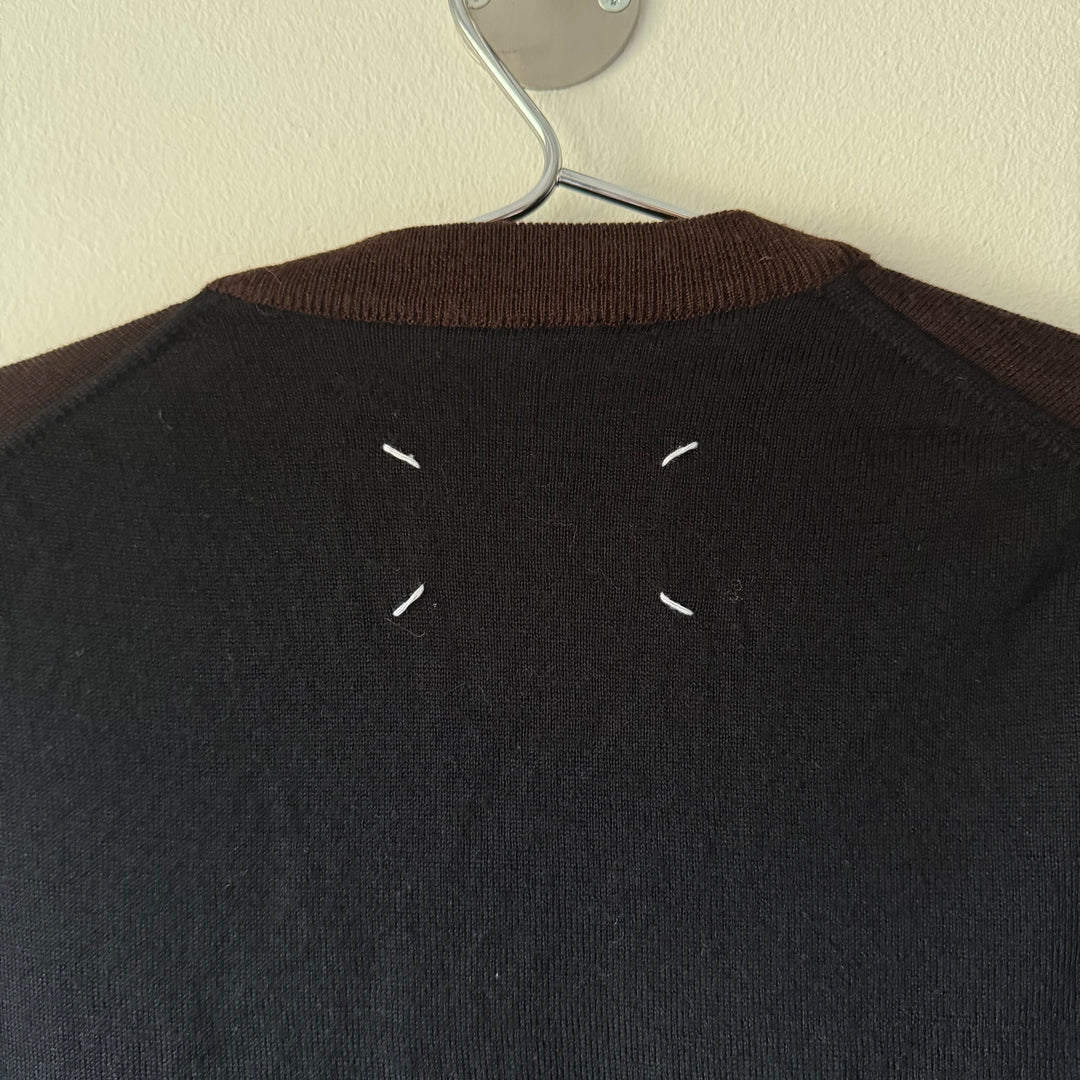 AW2008 Martin Margiela Brown/Black Wool Knit Pullover
