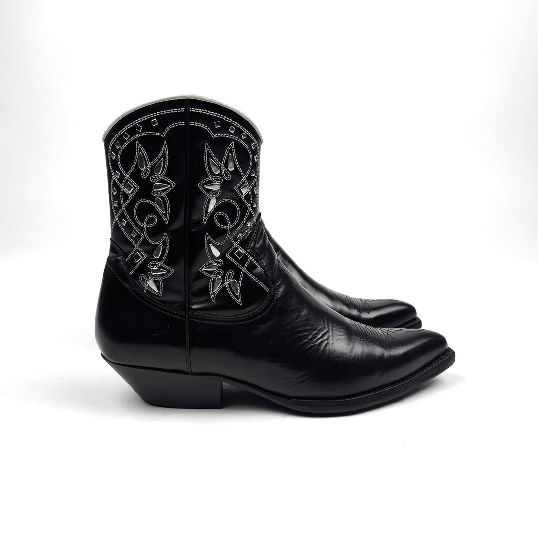 Saint Laurent By Hedi Slimane SS2015 Psych Rock Black Studded Western Boots