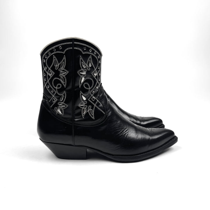 Saint Laurent By Hedi Slimane SS2015 Psych Rock Black Studded Western Boots
