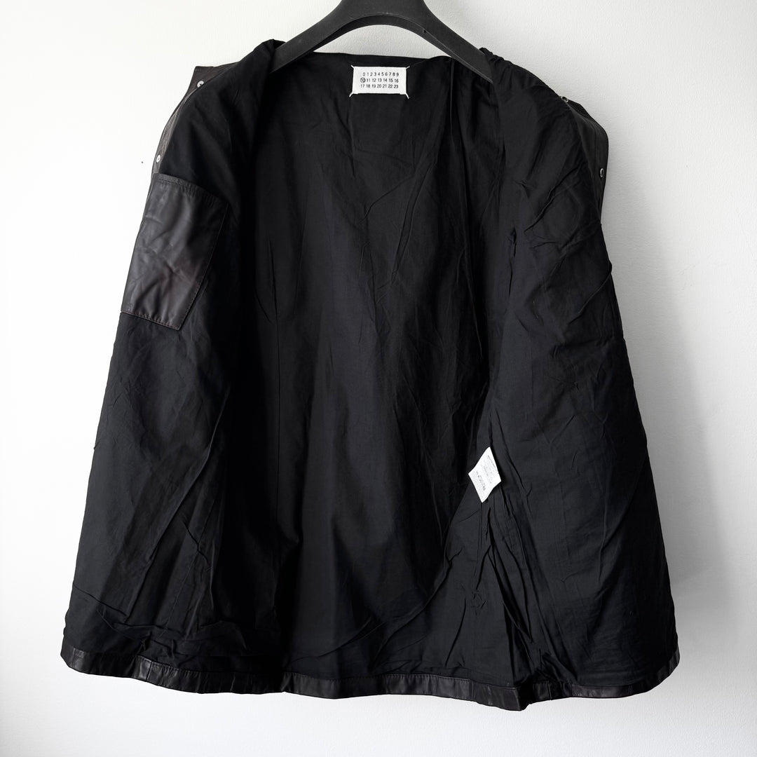 AW2003 Martin Margiela Brown 1-Pocket Leather Overshirt Jacket