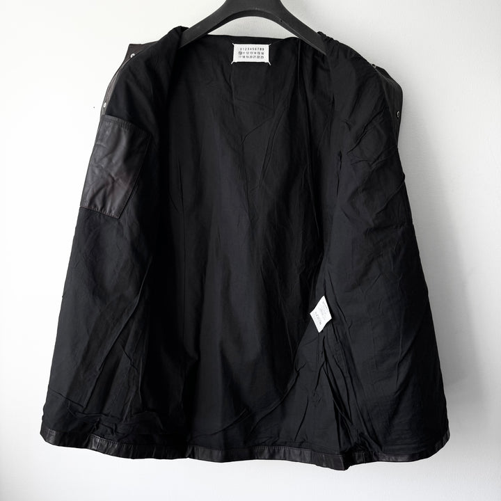 AW2003 Martin Margiela Brown 1-Pocket Leather Overshirt Jacket