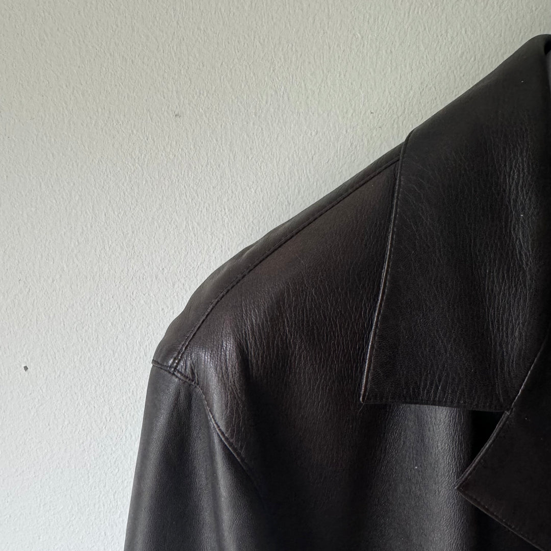 Prada Mainline Long Leather Overcoat