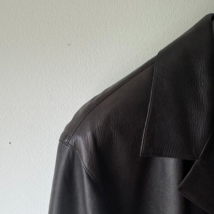 Prada Mainline Long Leather Overcoat